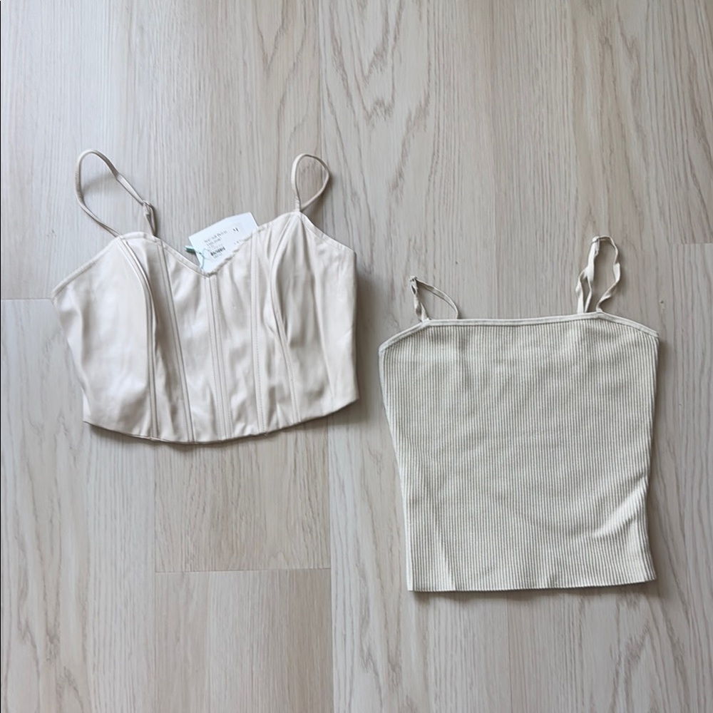 Lot of 2 Babaton and Boutique NWT corset tanks M